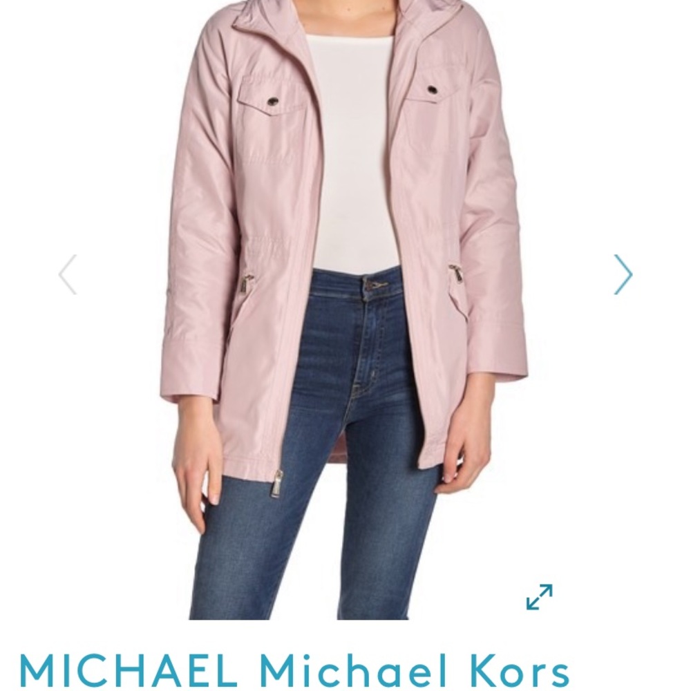 Michael Kors light pink rain resistant jacket